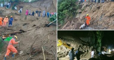 Landslide hits a bus in northern India, killing at least 15 people