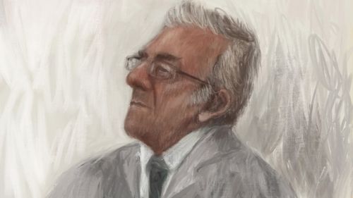 Easey Street murder accused Perry Kouroumblis, depicted in a court sketch at Melbourne Magistrates Court on October 29, 2025.