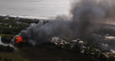 Lingering questions after arson ruled out in devastating fire at judge's waterfront mansion
