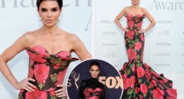 Lisa Rinna dazzles in dramatic rose-print gown previously worn by Kendall Jenner