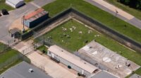 FILE - The Richwood Correctional Center, now an ICE detention facility, is seen in this aerial photo in Monroe, La., on April 9, 2025. (AP Photo/Gerald Herbert, File)
