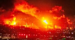Massive fire erupts at Los Angeles oil refinery after explosion