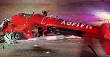 Medical Helicopter Crashes on Sacramento Highway, Leaving 3 Critically Injured (Video)