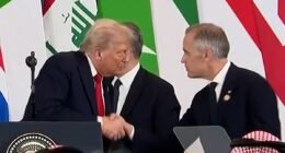 Moment Trump and Carney joke after US president mislabels Canadian PM
