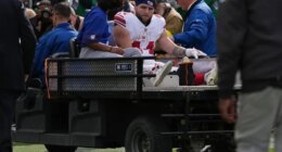 New York Giants' Cam Skattebo carted off field with right ankle injury