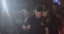 Officer's smooth dance moves convince partygoers to turn down music