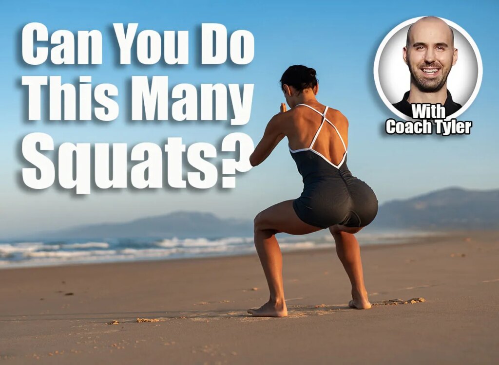 Fit woman in a black sports outfit doing a squat exercise on the. Over 45? If You Can Do This Many Squats Without Stopping, Your Leg Strength Beats 90% of Your Age Group. Cover