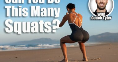 Fit woman in a black sports outfit doing a squat exercise on the. Over 45? If You Can Do This Many Squats Without Stopping, Your Leg Strength Beats 90% of Your Age Group. Cover
