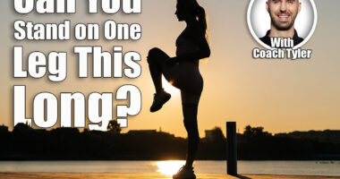 Silhouette of unrecognizable runner female exercising and stretching legs before running or working out on beautiful summer sunset or morning. Sportswoman exercising in sunlight of summer morning. Over 45? If You Can Stand on One Leg This Long, Your Balance Is Stronger Than Most. Cover