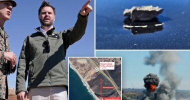 Patrol car hit by shrapnel during Marine Corps live-fire demo at celebration attended by JD Vance