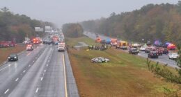 Plane crashes on Massachusetts interstate