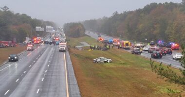 Plane crashes on Massachusetts interstate