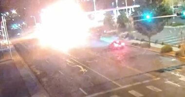 Police pull victim from burning vehicle after race leads to crash