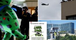 Portland emergency helicopters divert from hospital over laser party ICE threats