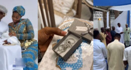 Priscilla Ojo & Juma Jux’s Son Receives 18-Karat Gold Necklace From Fans At Naming Ceremony