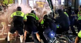 Pro-Palestinian agitators hit with felony 'promotion of anarchy' charge after riot in Dem-run city: officials