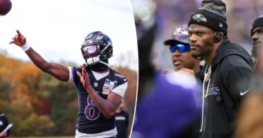 Ravens QB Lamar Jackson returns to practice ahead of Week 8 game vs. Bears