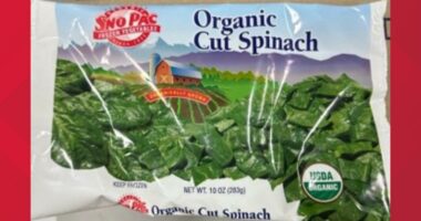 Recall: Frozen spinach bags sold nationwide may be contaminated with listeria