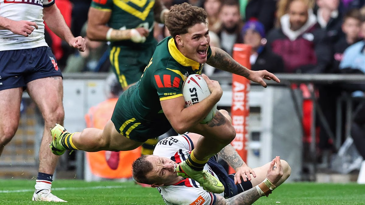 Reece Walsh lights up Wembley Stadium as Kangaroos torch England in Ashes return