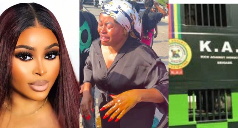 Sarah Martins cries out as KAI officials allegedly assault her during charity cooking in Lekki.