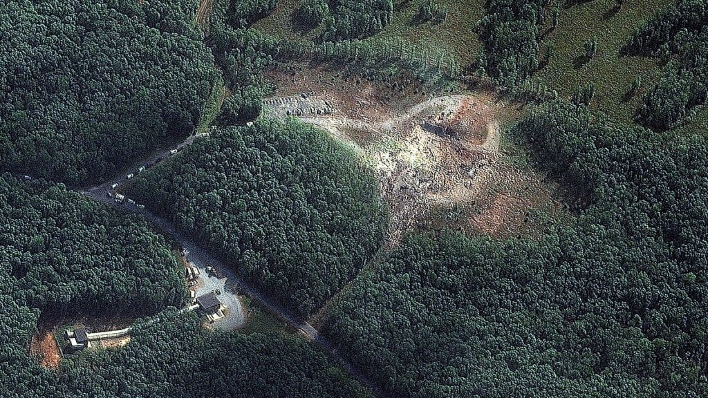 Satellite image shows devastation left after bomb factory explosion