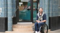 Shane Hryhorec has been using a wheelchair for the past 18 years and ran into an ironic and glaring issue at Health and Disability Minister Mark Butler's office in Port Adelaide.
