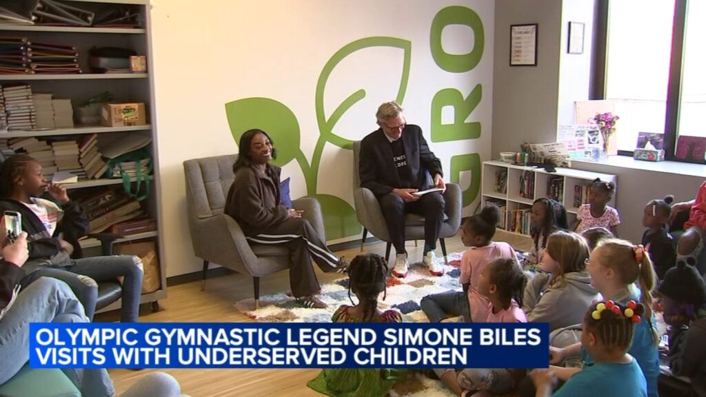 Simone Biles in Chicago: Olympic gymnast speaks with children in foster care system at Friends of the Children event in West Loop