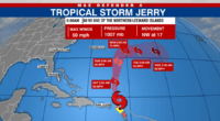 Subtropical Storm Karen forms in far north Atlantic; Jerry brings heavy rain to Leeward Islands