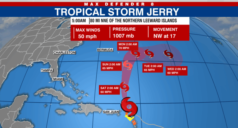 Subtropical Storm Karen forms in far north Atlantic; Jerry brings heavy rain to Leeward Islands