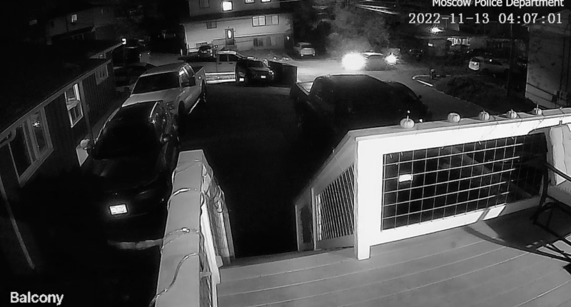 Surveillance video shows Bryan Kohberger's car roaring away after Idaho student murders