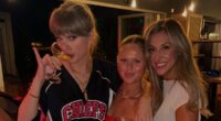 Taylor Swift lets loose after cheering on Travis Kelce at game