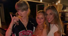 Taylor Swift lets loose after cheering on Travis Kelce at game