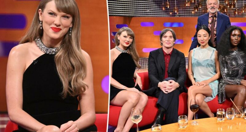 Taylor Swift shines in bejeweled black David Koma dress on 'The Graham Norton Show'