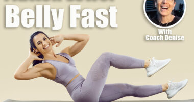 Happy fit woman with beautiful abs enjoying her fitness workout at the gym. Studio shot of a cheerful smiling lady in a crop top and leggings doing bicycle crunches exercise on a sports mat. The 16 Exercises You Need To Melt Lower Belly Fat — UPDATE. Cover