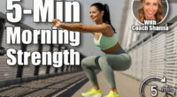 Smiling sporty urban athlete in shape is doing squatting endurance on a bridge downtown. This 5-Minute Morning Routine Rebuilds Full-Body Strength After 50. Cover,