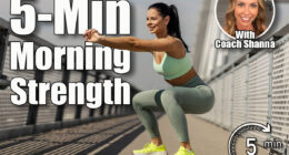 Smiling sporty urban athlete in shape is doing squatting endurance on a bridge downtown. This 5-Minute Morning Routine Rebuilds Full-Body Strength After 50. Cover,