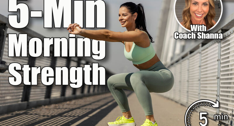 Smiling sporty urban athlete in shape is doing squatting endurance on a bridge downtown. This 5-Minute Morning Routine Rebuilds Full-Body Strength After 50. Cover,