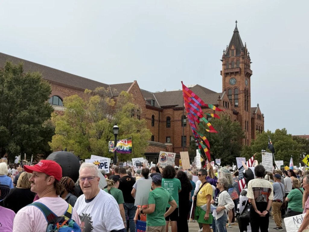 Thousands rally at “No Kings” protest in Urbana