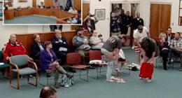 Three activists strip at a Maine school board meeting in protest of trans athlete policy