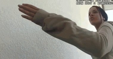 Bodycam shows TikTok influencer Marlena Velez raising her arm during November 2024 arrest in Florida