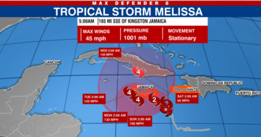 Tropical Storm Melissa nearly stationary near Jamaica: NHC
