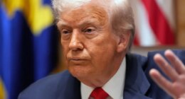 President Donald Trump speaks during a meeting with Argentina