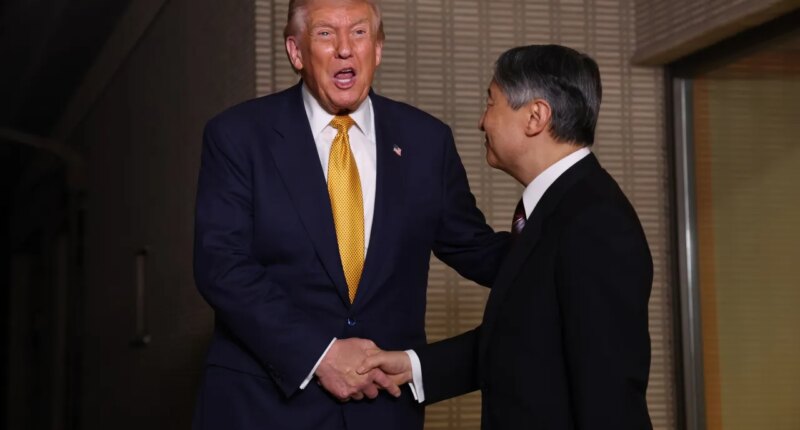 President Donald Trump, left, and Japan