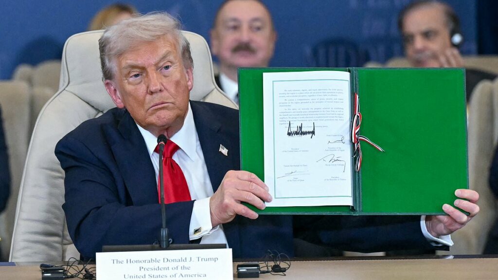 Trump signs historic Gaza peace deal in Egypt