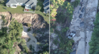 VIDEO: Ground washes out just feet from Florida homes after nearly 18 inches of rainfall