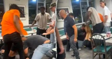 WATCH: Food order mix-up triggers brawl at burger joint, leading to seven arrests