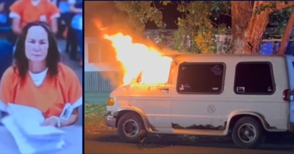 Woman torches van with boyfriend trapped inside: Cops