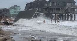 5 homes collapse into Outer Banks surf as Atlantic hurricanes swirl offshore