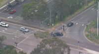 A high-view shot of the police operation in Sydney's south-west.
