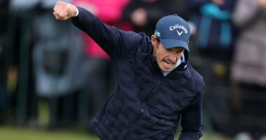 Andy Murray is still class on grass! Tennis legend shows off extraordinary golf skills - and out-drives Ryder Cup hero - to wow fans at Alfred Dunhill Links Championship